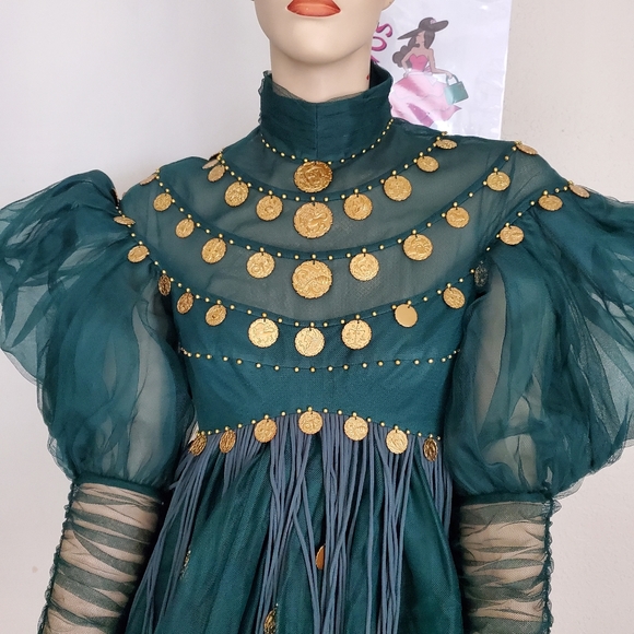 Zimmermann celestial charm green mini dress size 0, size 2 US - Picture 3 of 11